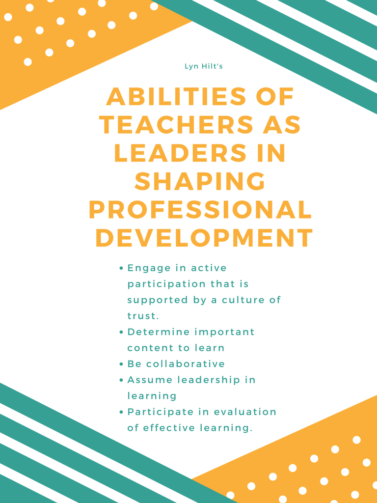 qualities of teacher experts in shaping professional development.