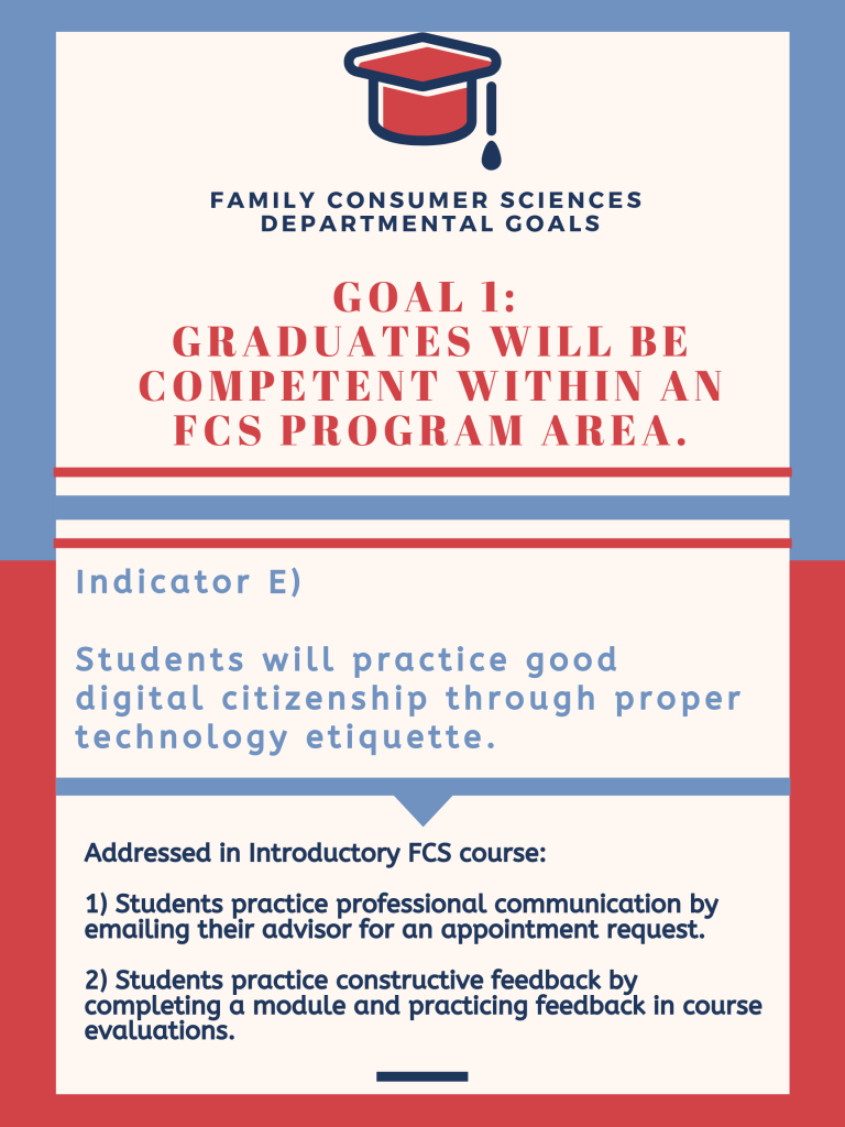 Infographic on the departmental goals including digital citizenship